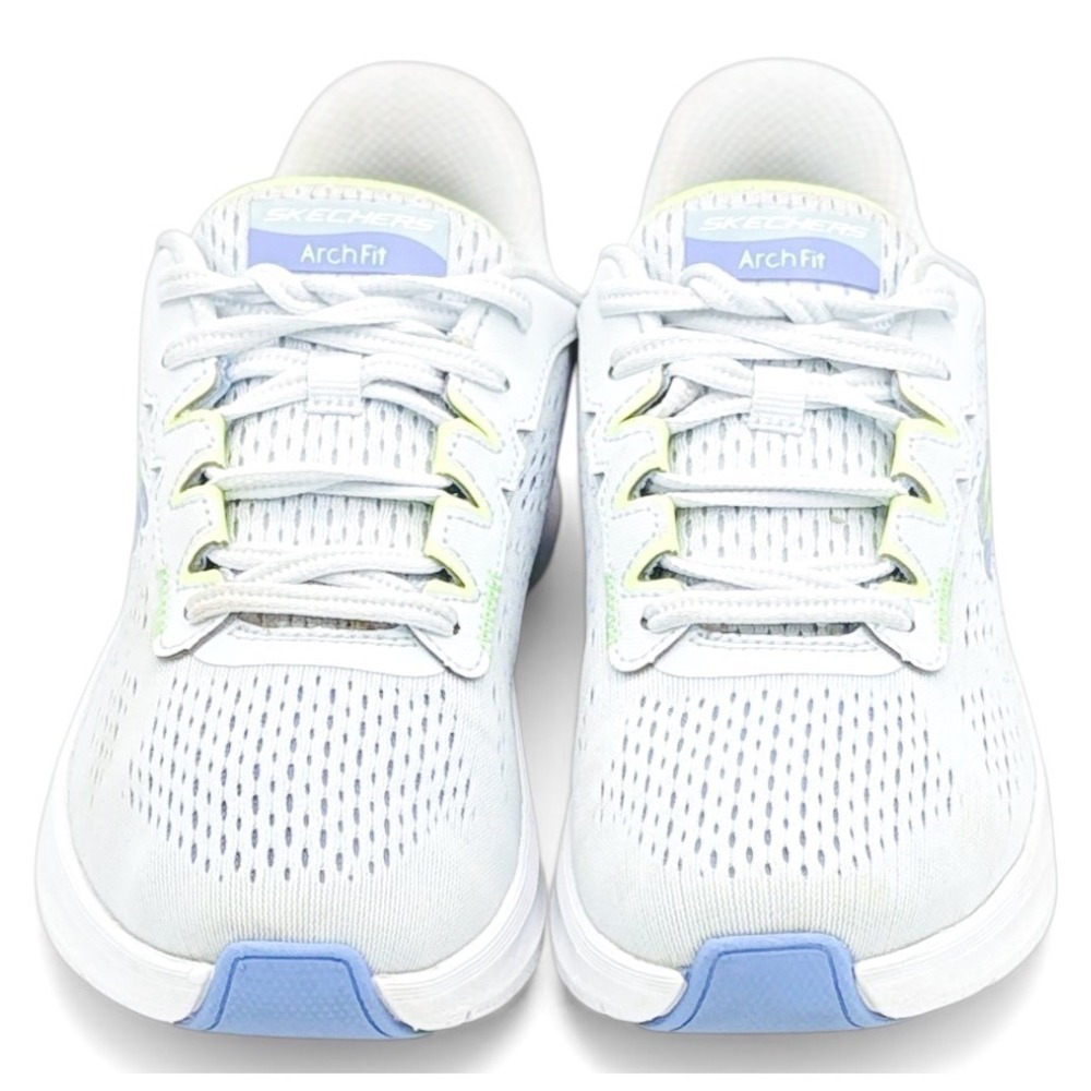 Skechers Arch Fit Slip Ins Womens 7 White Comfort Walking Shoes Sneakers Running - Picture 2 of 10
